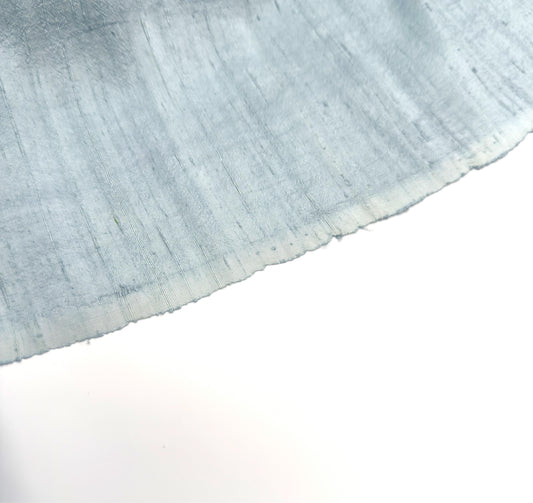 100 GSM Raw Silk Fabric - Steel Blue, 100% Silk By the Yard