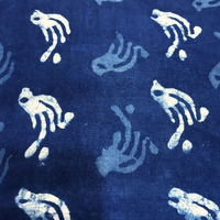 Dabu Indigo Handblock Cotton Print - Bird Pattern Print - Image 2