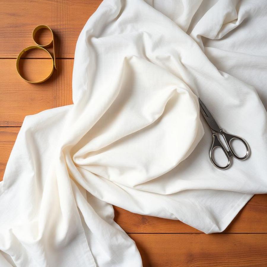 Flex Cotton Prewashed Plain Fabric - Natural White