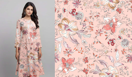 Pink Floral Pattern - 1105 - Image 1