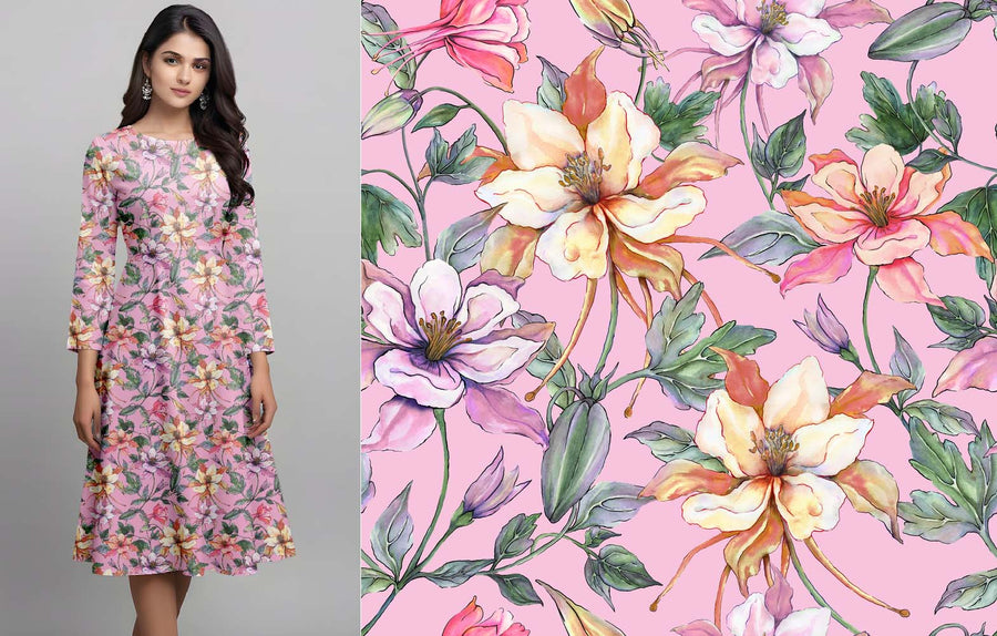 Pink Floral Pattern - CC - 1106 - Image 1