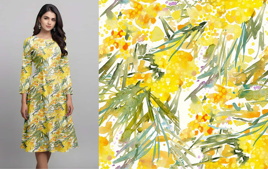 Yellow Floral Pattern - CC - 1107 - Image 1