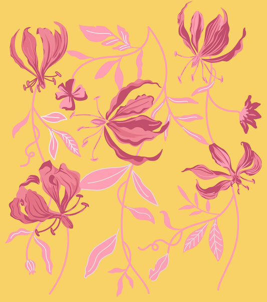 Mustard Yellow Floral Pattern - CC - 1147 - Image 1