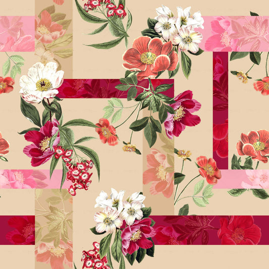 Patchwork Style Floral Pattern - CC - 1159 - Image 1