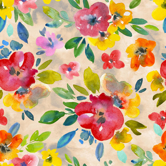 Watercolor Style Floral Pattern - CC - 1175 - Image 1