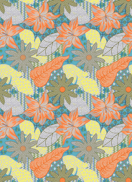 Folk Art Inspired Floral Pattern - CC - 1238 - 3 - Image 1