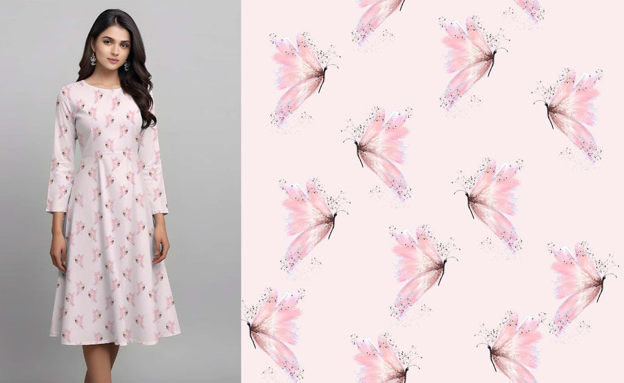Pink Butterflies Pattern - CC - 9730 - Image 1