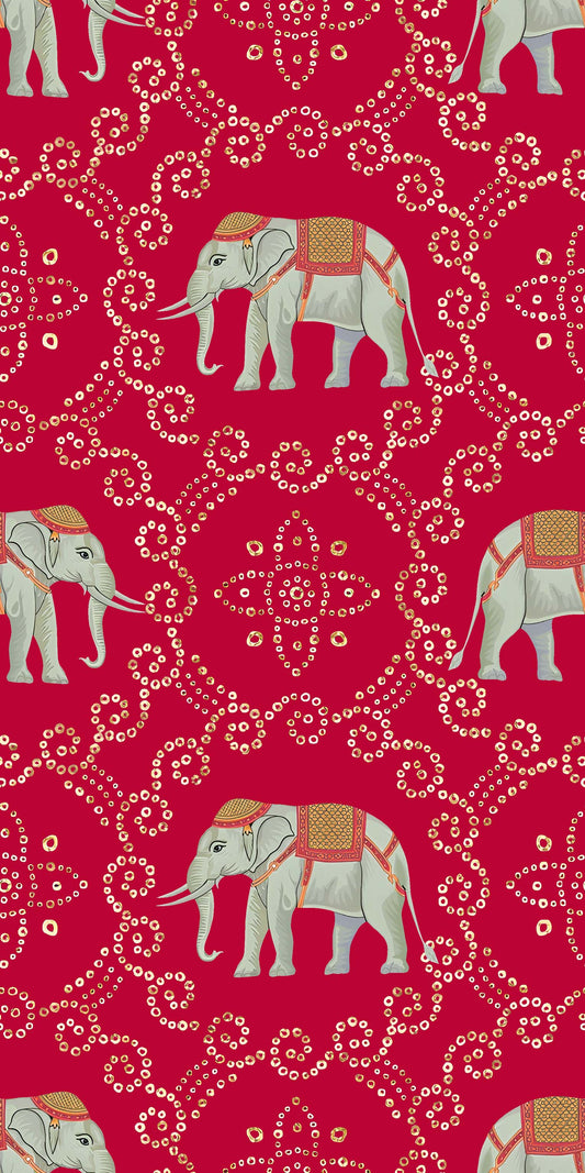 Lucky Elephant Red Mix Pattern - 9770 - Image 1
