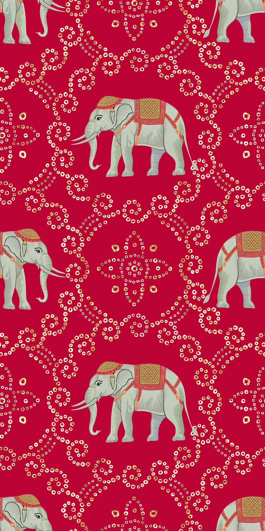 Lucky Elephant Red Mix Pattern - 9770 - Image 1