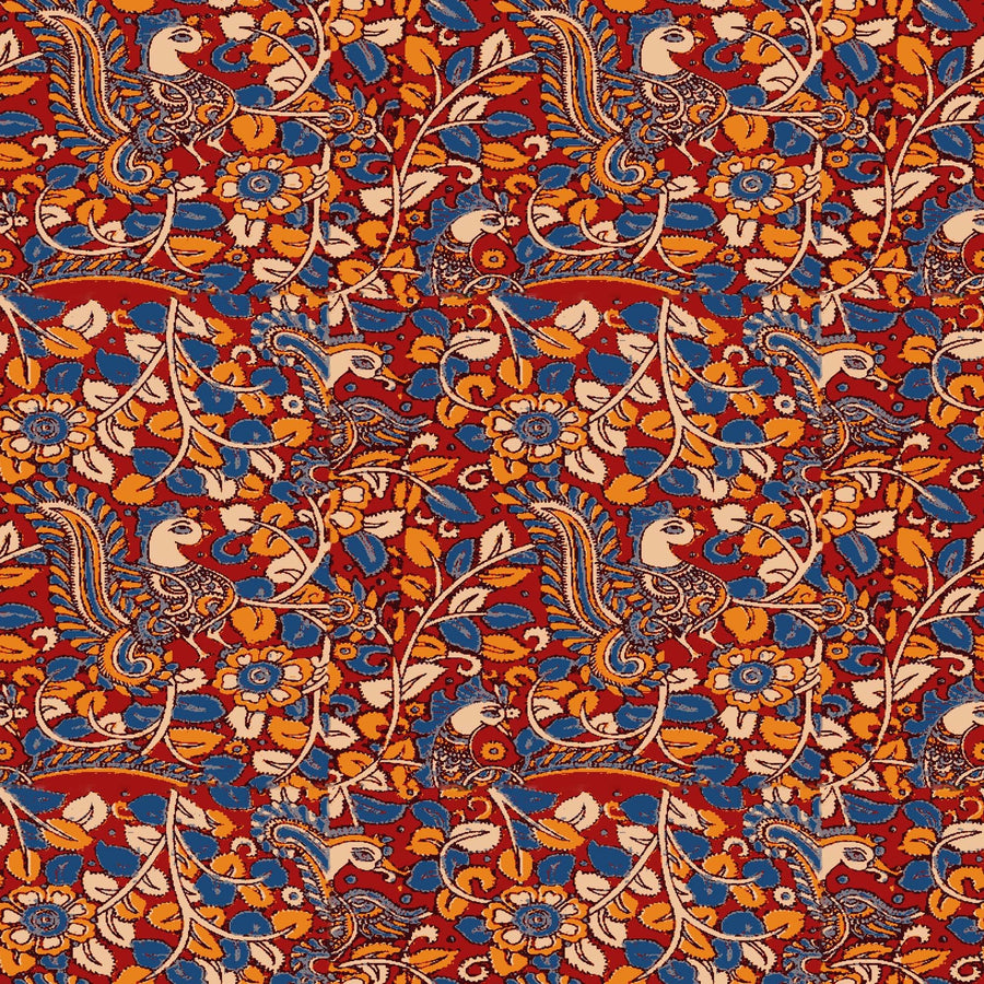 Stylized Blue Bird Floral Pattern - CC - 9777 - Image 1