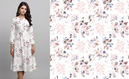 Watercolor Floral Leaf Pattern - CC - 9778 - Image 1