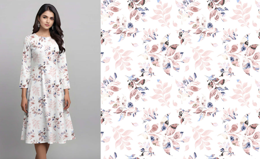 Watercolor Floral Leaf Pattern - CC - 9778 - Image 1