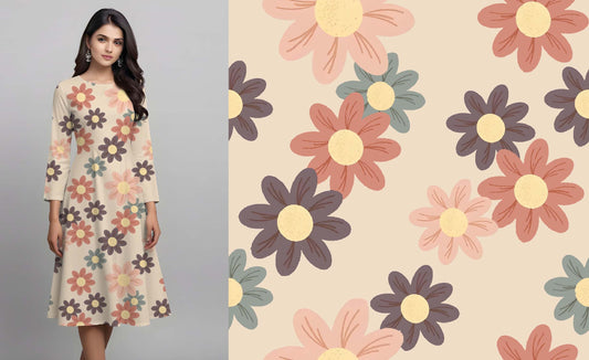Retro Daisy Pattern - CC - 9779 - Image 1