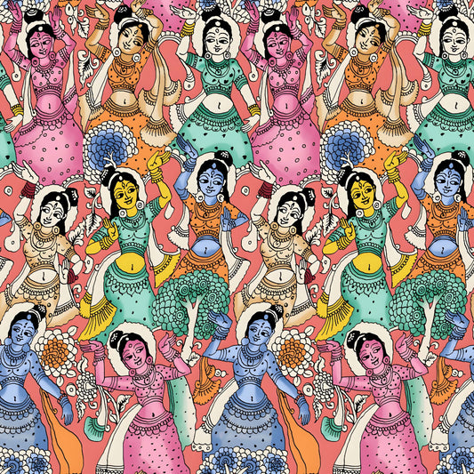 Madhubani Kalamkari Pattern - CC - 9780 - Image 1