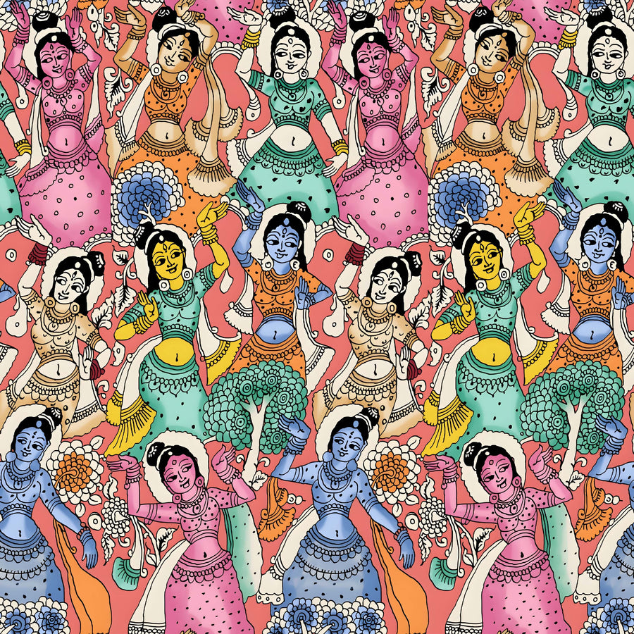 Madhubani Kalamkari Pattern - CC - 9780 - Image 1