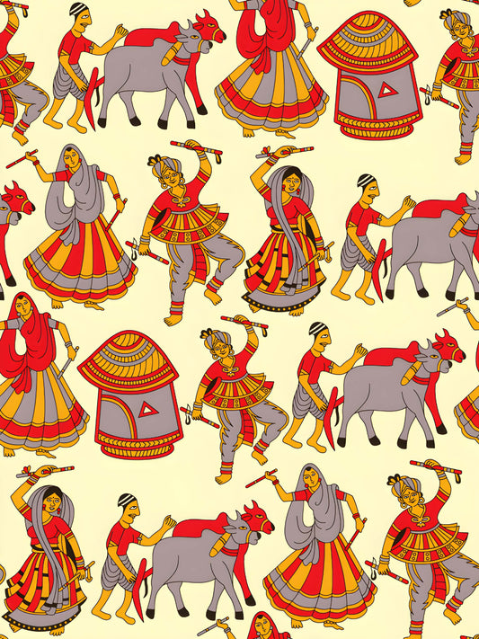 Kalamkari Folk Dance Pattern - CC - 9785 - Image 1