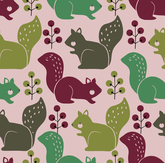 Colorful Squirrel and Berry Pattern - CC - 9786 - 1 - Image 1