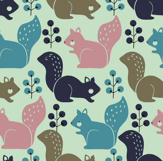Colorful Squirrel and Berry Pattern - CC - 9786 - 2 - Image 1