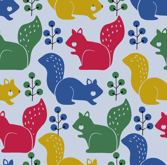 Colorful Squirrel and Berry Pattern - CC - 9786 - 3 - Image 1