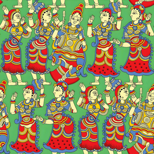 Kalamkari Dance Pattern - CC - 9789 - Image 1