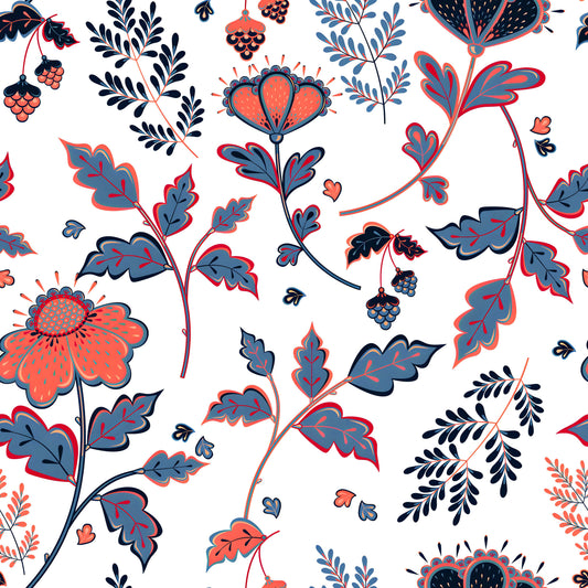 Whimsical Folk Art Floral Pattern - CC - 9896 - Image 1