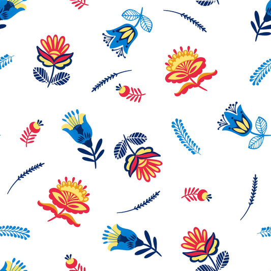 Bright Folk Floral Scatter Pattern - CC - 9898 - Image 1