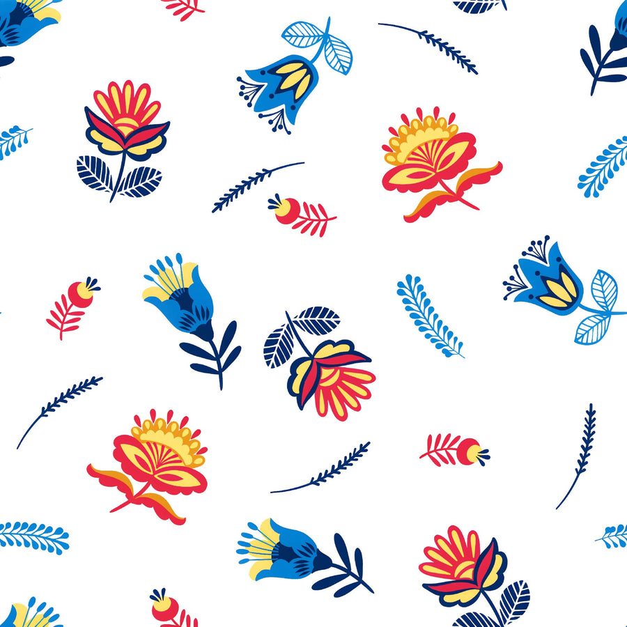 Bright Folk Floral Scatter Pattern - CC - 9898 - Image 1