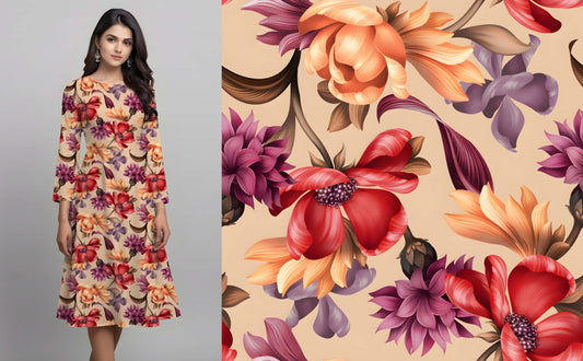 Rich Autumnal Floral Pattern - CC - 9993 - Image 1