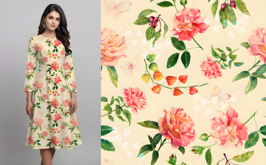 Watercolor Rose and Berry Pattern - CC - 9996 - Image 1