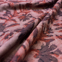 Pashmina Silk Feel Fabric with Handblocked Prints | Natural Fruit-Dyed Handblock Fabric for Sewing, Crafts & DIY - Red Flowers - Image 3