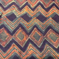 Pashmina Silk Feel Fabric with Handblocked Prints | Natural Fruit-Dyed Handblock Fabric for Sewing, Crafts & DIY - Chevron - Image 2