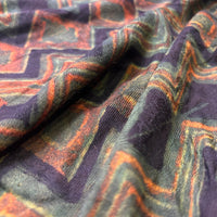 Pashmina Silk Feel Fabric with Handblocked Prints | Natural Fruit-Dyed Handblock Fabric for Sewing, Crafts & DIY - Chevron - Image 3