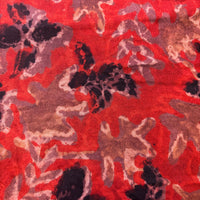 Pashmina Silk Feel Fabric with Handblocked Prints | Natural Fruit-Dyed Handblock Fabric for Sewing, Crafts & DIY - Black Leaves - Image 2