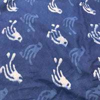 Dabu Indigo Handblock Cotton Print - Bird Pattern Print - Image 4