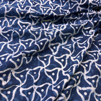 Dabu Indigo Handblock Cotton Print - Geometric Pattern Print