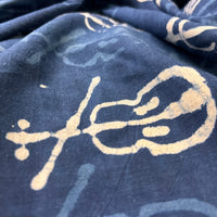 Dabu Indigo Handblock Cotton Print - Guitar Pattern Print - Image 3