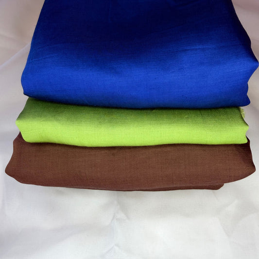 Ontario Blend Scrap Fabric - Cobalt Blue, Lime Green & Brown + Free Shipping - Image 1
