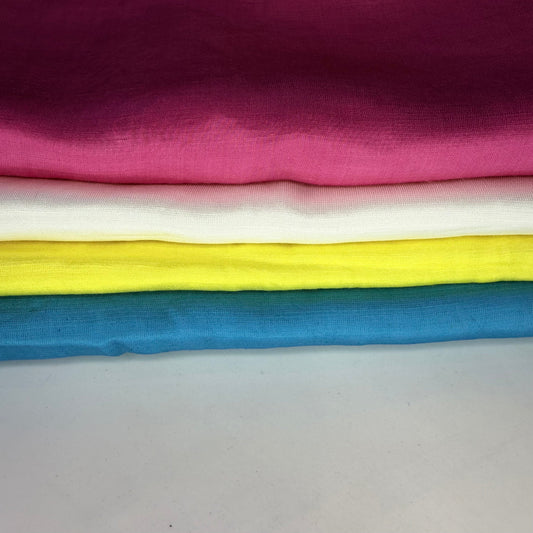 Ontario Blend Scrap Fabric - Warm Pink, Lemon Yellow, White & Neon Blue + Free Shipping - Image 1