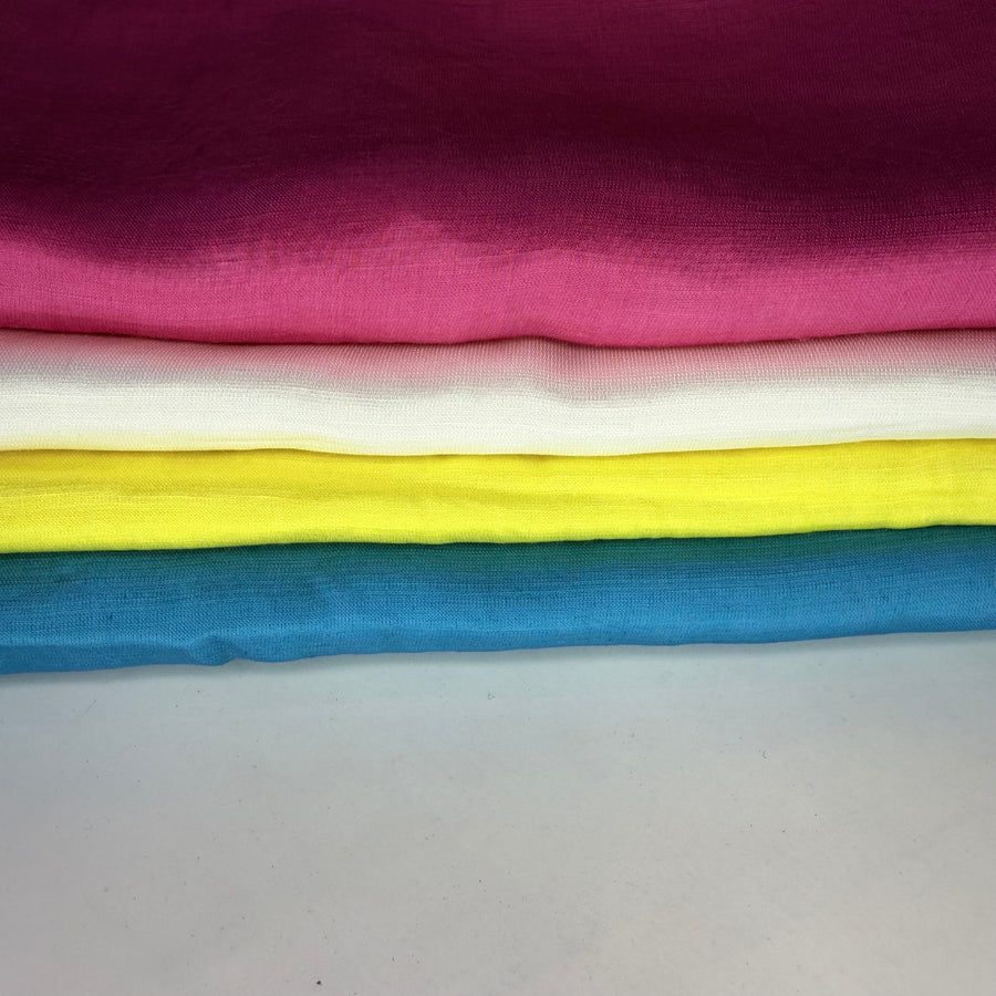 Ontario Blend Scrap Fabric - Warm Pink, Lemon Yellow, White & Neon Blue + Free Shipping - Image 1