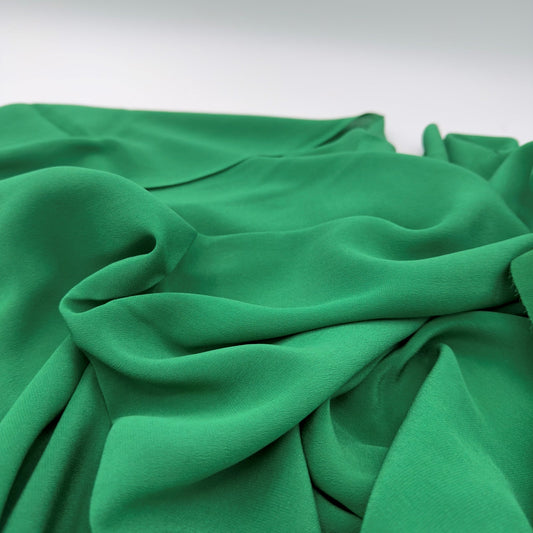 100% Silk Crepe - Jungle Green, 60gsm By the Yard
