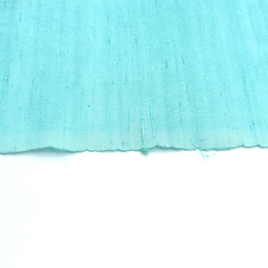 100 GSM Raw Silk Fabric - Turquoise, 100% Silk By the Yard