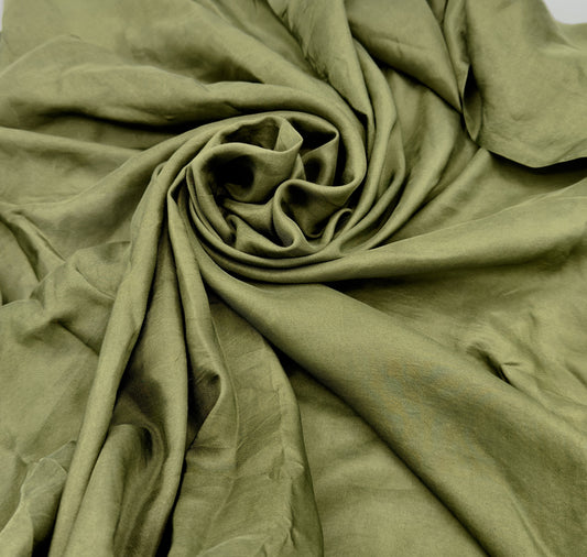 Dark Olive Green Habotai Silk (40 GSM) - Image 1