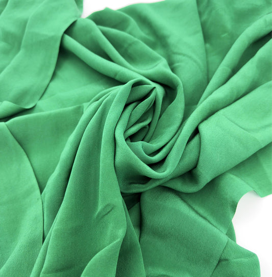 100% Silk Crepe - Jungle Green, 60gsm By the Yard - Image 1