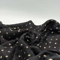 Black Woven Floral Dola Jacquard Fabric - Image 2