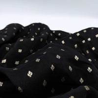 Black Woven Floral Dola Jacquard Fabric - Image 4